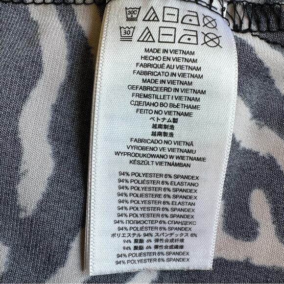 Michael Kors Sheath Dress Roll Tab Sleeves Zebra Print Black Cream Womens Medium - Picture 10 of 14